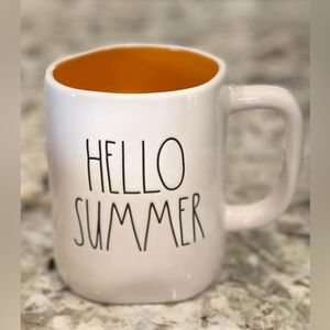 NEW Rae Dunn Hello Summer Mug with Orange Interior
